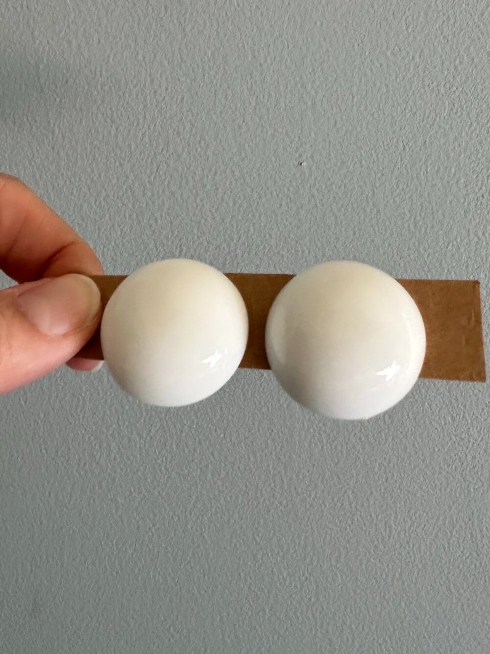 Vintage White Dome Clip-on Earrings